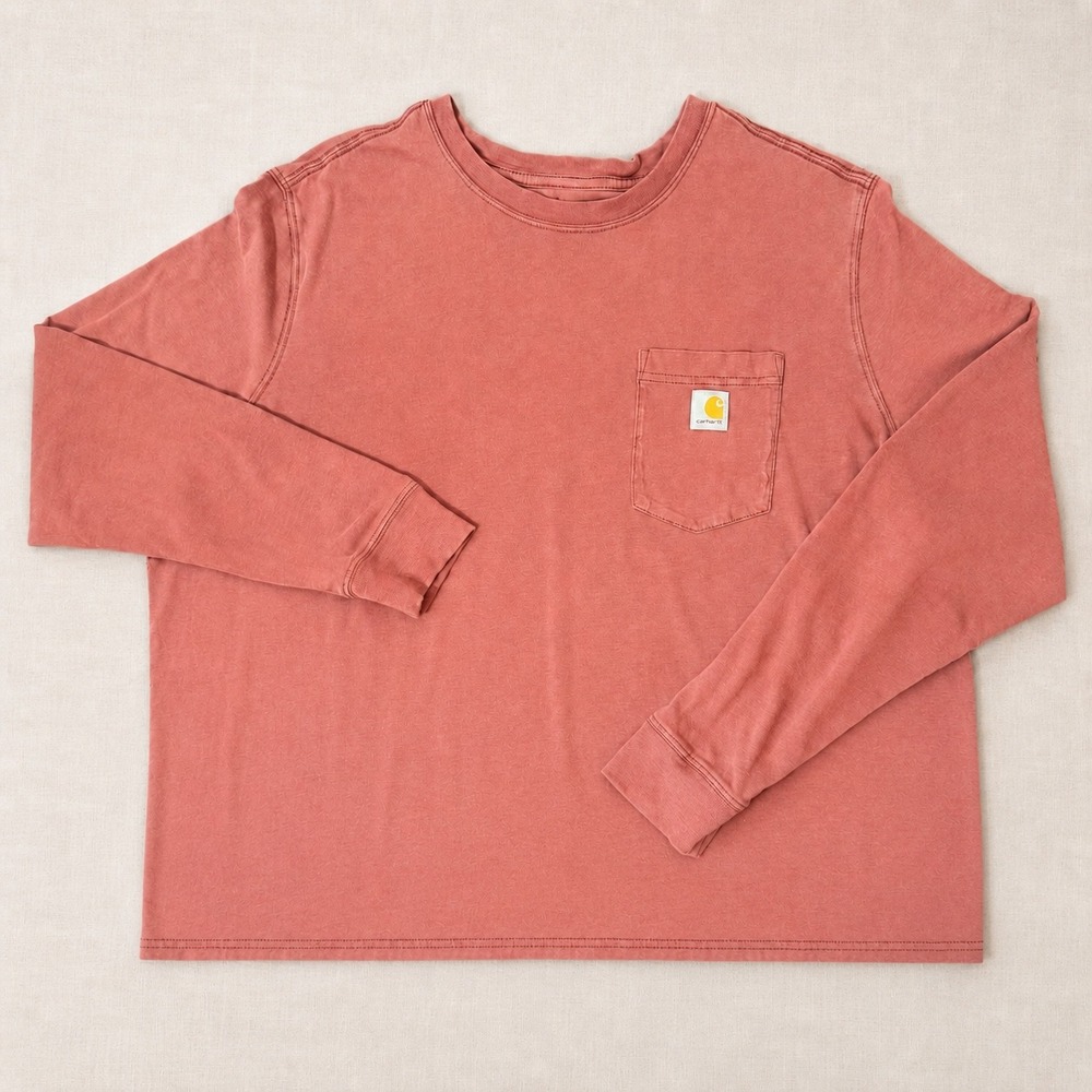 Carhartt Womens Long Sleeve Tencel Lyocell Blend Tee (1X) Lightweight Dusty Rose